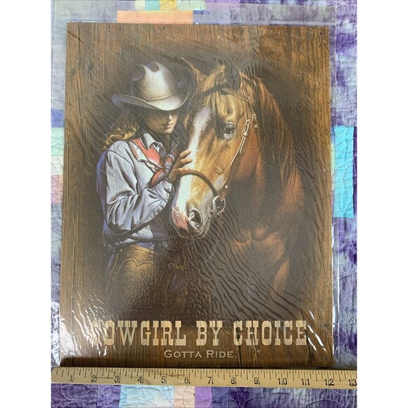 Cowgirl By Choice Gotta Ride Metal 12.5x16 Sign Wall Decor Bar She Shed Shop - Picture 2 of 3